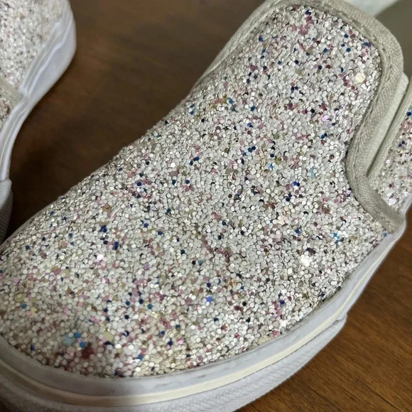 Kids White/Multicolored Sparkly Vans Size 13 - Picture 2 of 7
